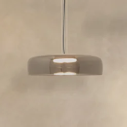 LED-riippuvalaisin 23053, savunharmaa, lasi, 1-valo, Ø 42 cm