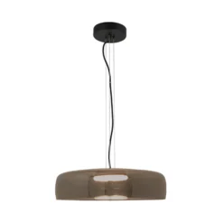 LED-riippuvalaisin 23053, savunharmaa, lasi, 1-valo, Ø 42 cm