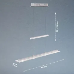 LED-riippuvalaisin Tenso, nikkeli, 64 cm, metalli, CCT, himmennin, himmennettävä