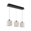 LED-riippuvalaisin Thea, pituus 74 cm, 3-lamppuinen, kermanvärinen/musta matta