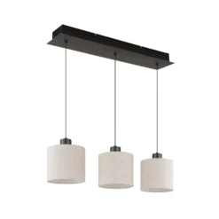 LED-riippuvalaisin Thea, pituus 74 cm, 3-lamppuinen, kermanvärinen/musta matta