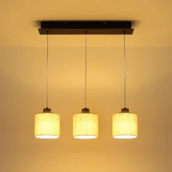 LED-riippuvalaisin Thea, pituus 74 cm, 3-lamppuinen, kermanvärinen/musta matta