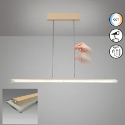 LED-riippuvalaisin Torvi, hiekanvärinen/valkoinen, pituus 115 cm, CCT