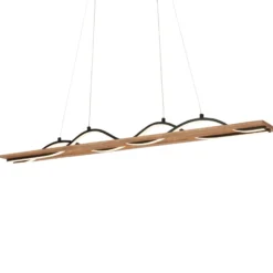 LED-riippuvalaisin Vinka, 2-valo, pituus 98 cm, puunvärinen