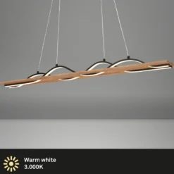 LED-riippuvalaisin Vinka, 2-valo, pituus 98 cm, puunvärinen