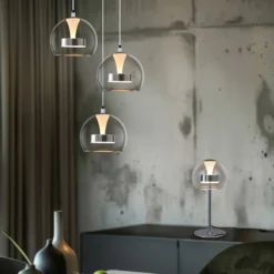 LED-riippuvalo Flynt, Ø 42 cm, kromivärinen, metalli CCT 3-lamppuinen