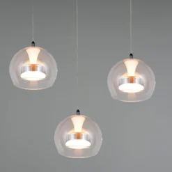 LED-riippuvalo Flynt, Ø 42 cm, kromivärinen, metalli CCT 3-lamppuinen