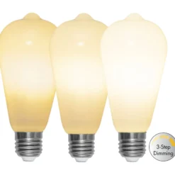 LED-rustiikkilamppu E27 ST64 6,5W 3-step-dim, opal