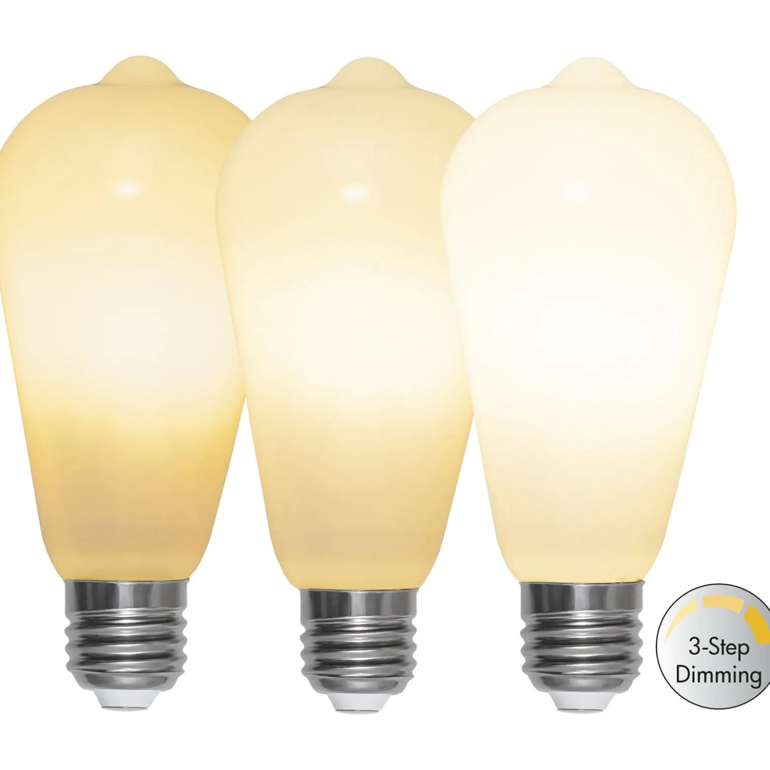 LED-rustiikkilamppu E27 ST64 6,5W 3-step-dim, opal