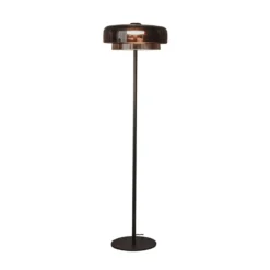 LEDS-C4 LED-lattiavalaisin Levels, 2-kerroksinen, musta, lasi, CCT