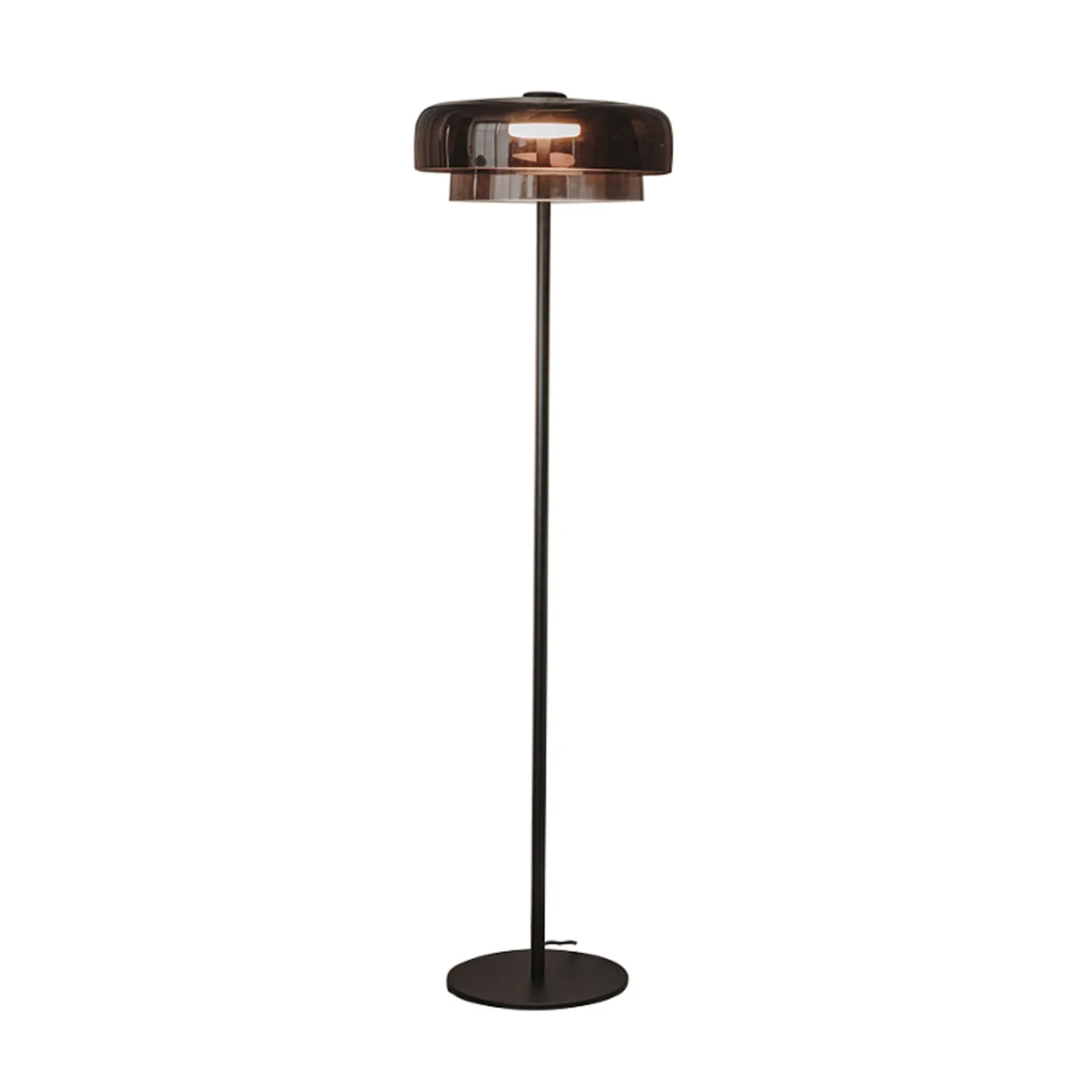 LEDS-C4 LED-lattiavalaisin Levels, 2-kerroksinen, musta, lasi, CCT