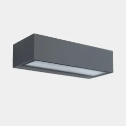 LEDS-C4 LED-ulkoseinävalaisin Nemesis, harmaa, leveys 19,5 cm