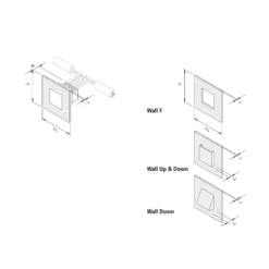 LED-seinään upotettava valaisin Wall F, musta, 7,5 x 7,5 cm, metallilevyjä