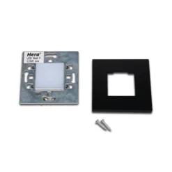 LED-seinään upotettava valaisin Wall F, musta, 7,5 x 7,5 cm, metallilevyjä