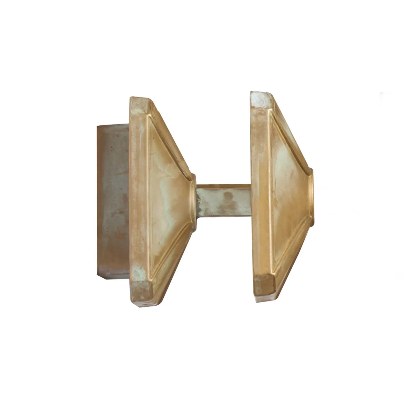 LED-seinävalaisin Aura Frame, ulkonema 12 cm, antiikkimessinki, IP65