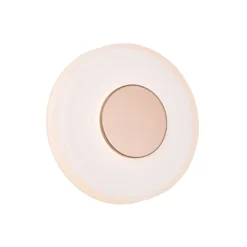 LED-seinävalaisin Celeste, ruskea/valkoinen, Ø 22 cm lasi himmennettävä