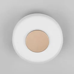 LED-seinävalaisin Celeste, ruskea/valkoinen, Ø 22 cm lasi himmennettävä