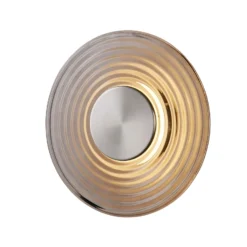 LED-seinävalaisin Cleo, harmaa/nikkelivärinen, Ø 30 cm, lasi