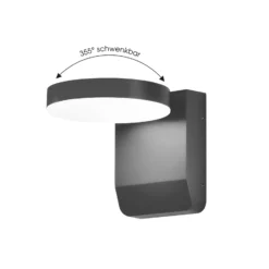 LED-seinävalaisin CMD 9082, antrasiitti, leveys 16 cm, CCT, IP54