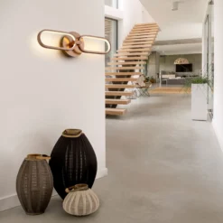 LED-seinävalaisin Colette 2-lamppuinen, ruusukulta