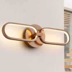 LED-seinävalaisin Colette 2-lamppuinen, ruusukulta