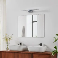 LED-seinävalaisin Conettilla, kromivärinen, leveys 60 cm IP44 CCT