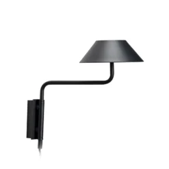 LED-seinävalaisin COVER, musta, ulkonema 30 cm, metalli