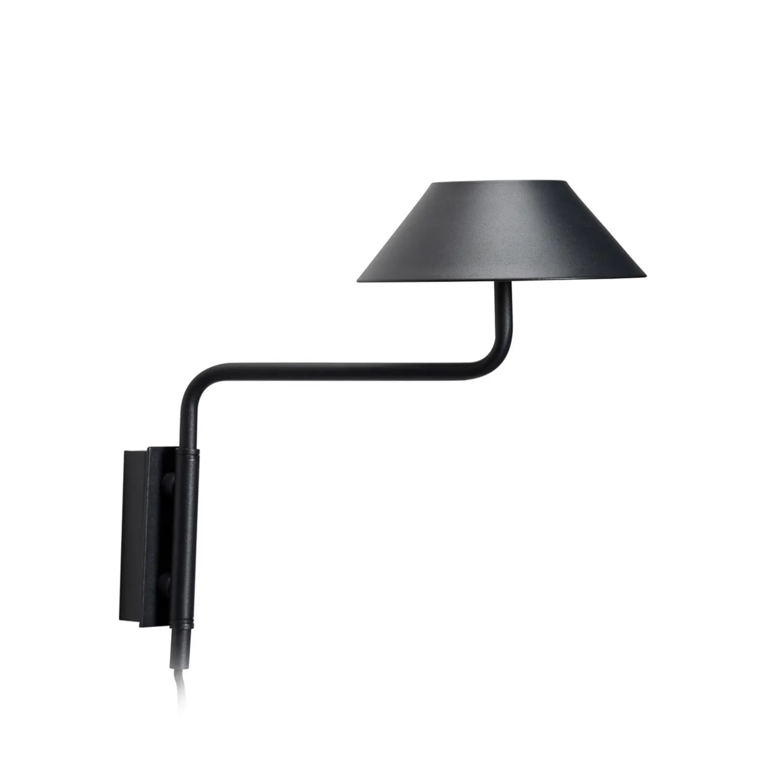 LED-seinävalaisin COVER, musta, ulkonema 30 cm, metalli