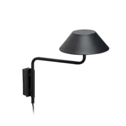 LED-seinävalaisin COVER, musta, ulkonema 30 cm, metalli