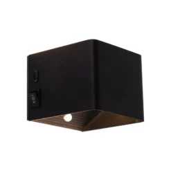 LED-seinävalaisin Cube, akku, magneettinen, musta