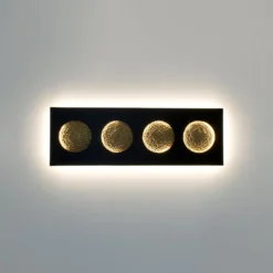 LED-seinävalaisin Fasi Della Luna, musta/kulta