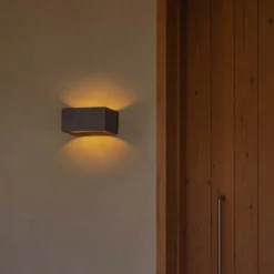 LED-seinävalaisin Glint, 2700K, 15 cm, harmaa, betoni, IP55