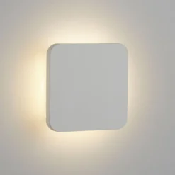 LED-seinävalaisin Gypsum, 15x15cm valkoista kipsiä