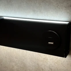 LED-seinävalaisin Intero-Line, musta, 120 cm, alumiini, CCT ylös/alaspäin