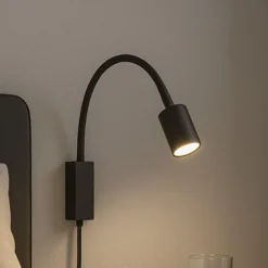 LED-seinävalaisin Justi, hiekanmusta, korkeus 52 cm, metallia
