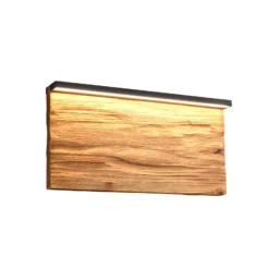 LED-seinävalaisin Kalea, leveys 30 cm, puunvärinen, puu
