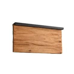 LED-seinävalaisin Kalea, leveys 30 cm, puunvärinen, puu