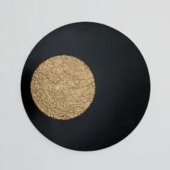 LED-seinävalaisin LUNA GIGANTE XL, musta/kultainen, halkaisija 100 cm,