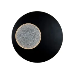 LED-seinävalaisin Luna, ruskea-musta/hopea, Ø 120 cm, rautainen