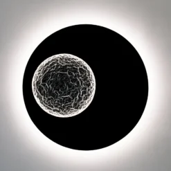 LED-seinävalaisin Luna, ruskea-musta/hopea, Ø 120 cm, rautainen