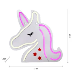 LED-seinävalaisin Neon Unicorn, USB