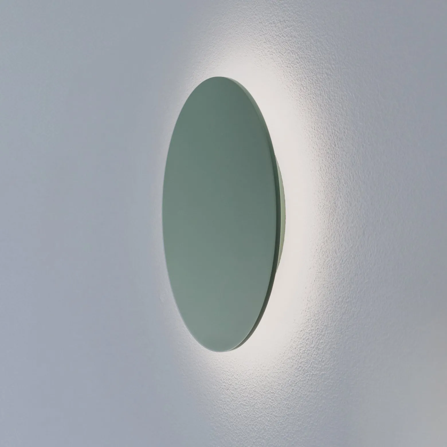 LED-seinävalaisin Orios Plus, vihreä, Ø 30 cm, teräs