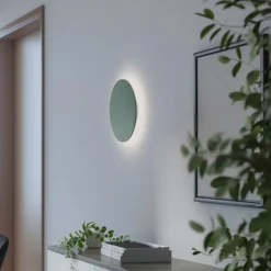 LED-seinävalaisin Orios Plus, vihreä, Ø 30 cm, teräs
