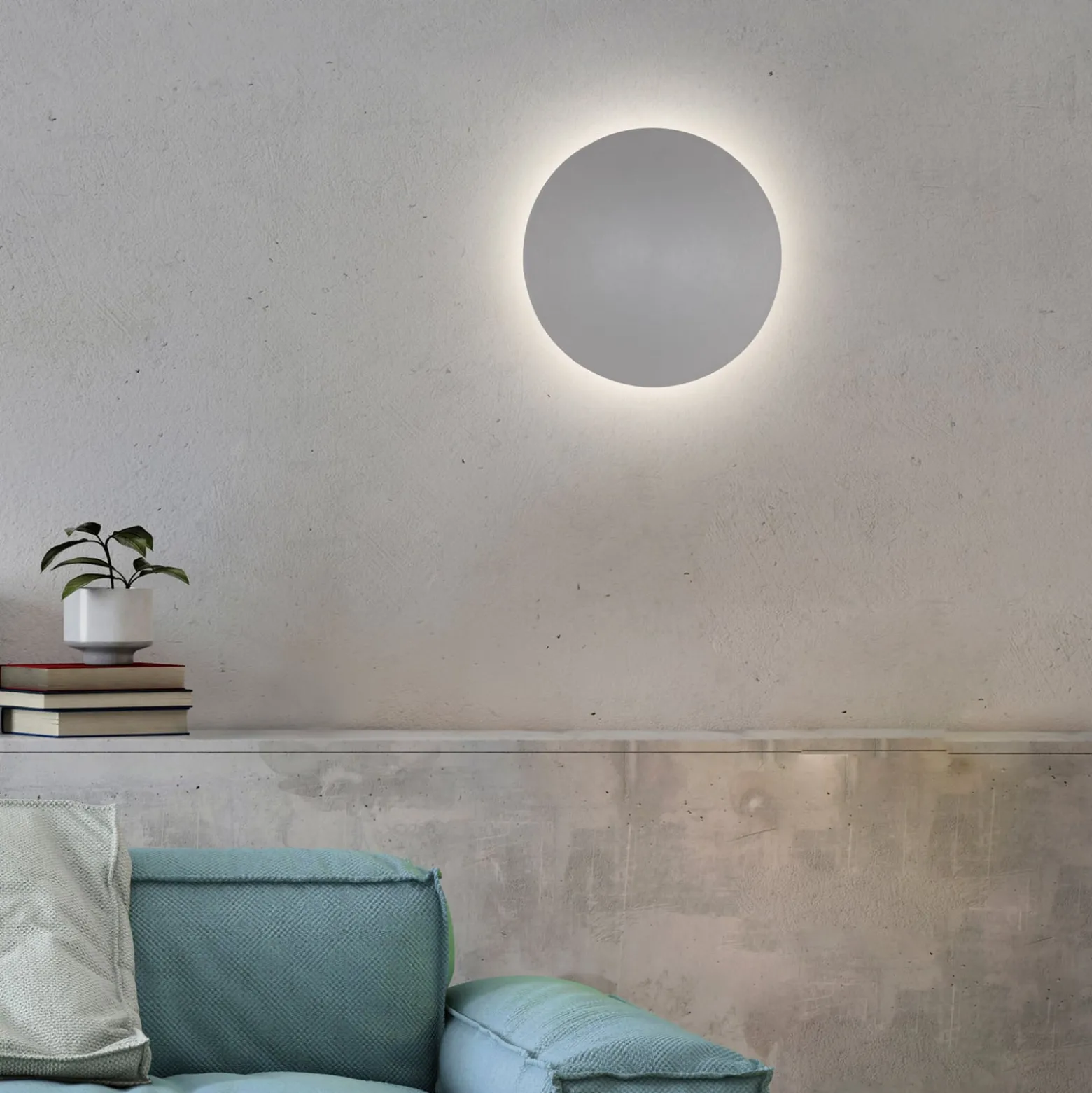 LED-seinävalaisin paristo Puntua Ø 25 cm harmaa