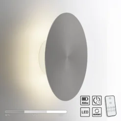 LED-seinävalaisin paristo Puntua Ø 25 cm harmaa