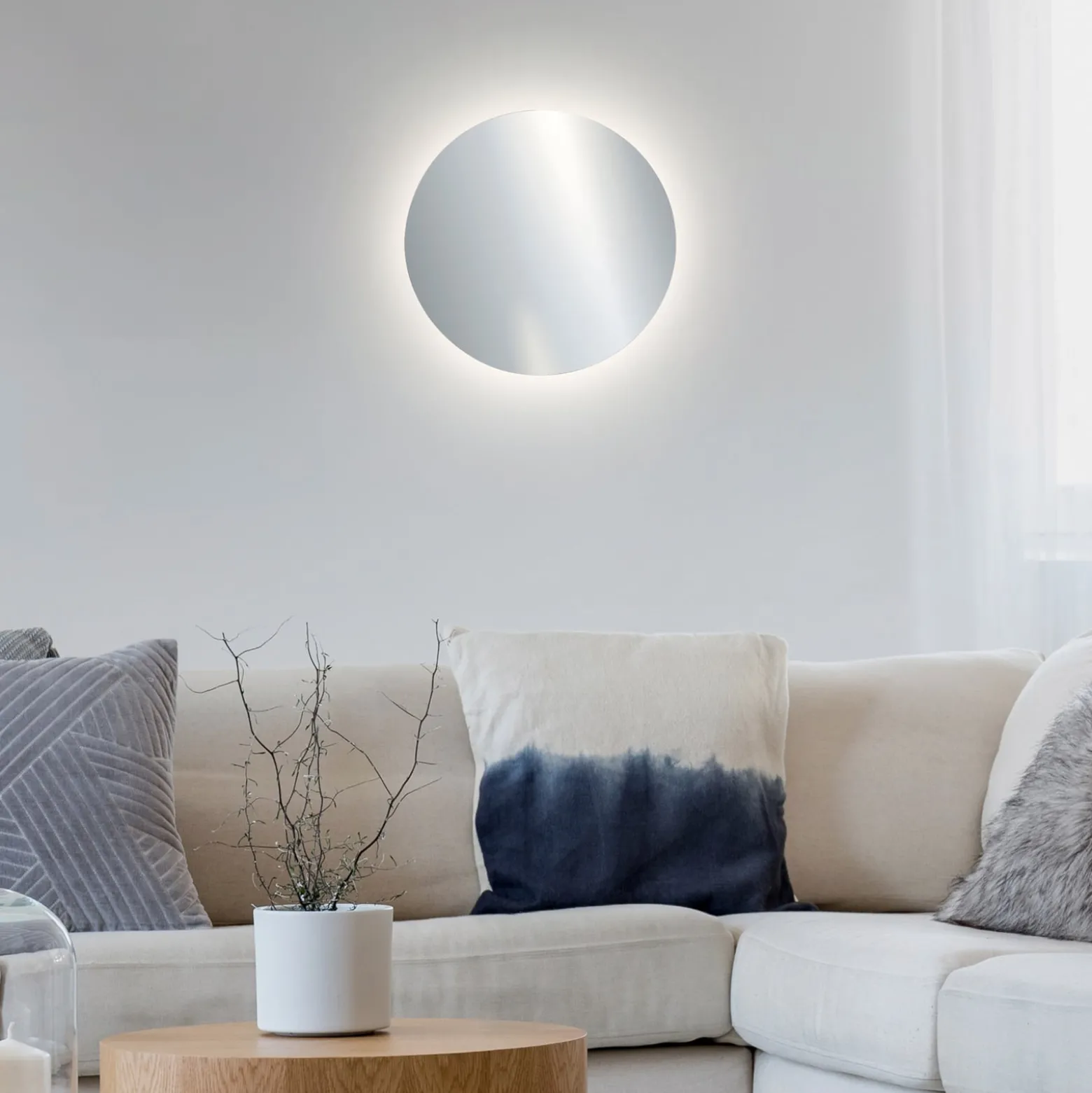 LED-seinävalaisin paristo Puntua Ø 25 cm kromi