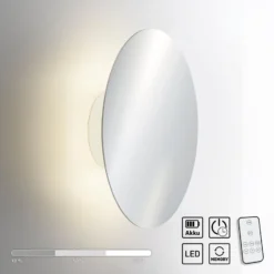 LED-seinävalaisin paristo Puntua Ø 25 cm kromi