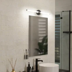 LED-seinävalaisin Ramola, musta, leveys 60 cm, IP44, CCT