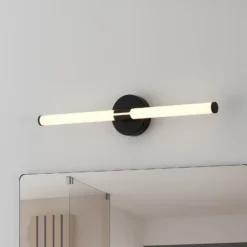 LED-seinävalaisin Ramola, musta, leveys 60 cm, IP44, CCT