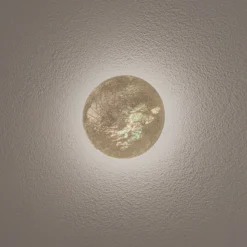 LED-seinävalaisin Ring S, Ø 15 cm, vaneri, kultainen